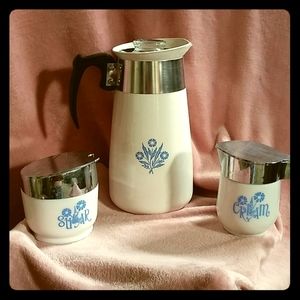 Vintage Cornware coffee pot with sugar and cream